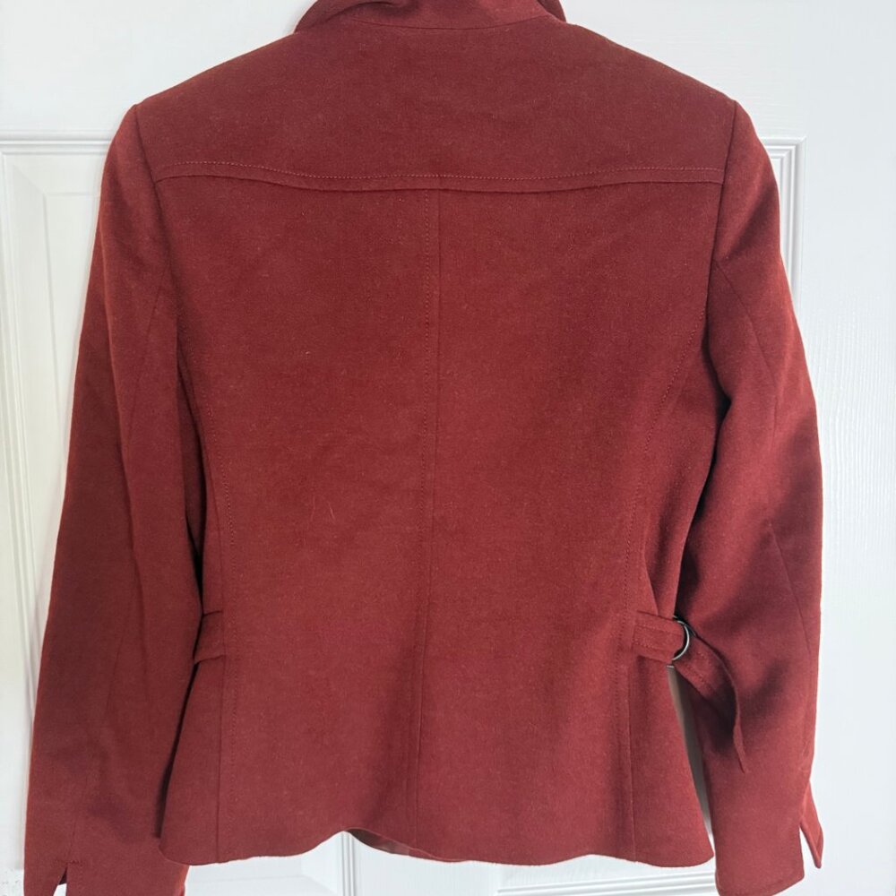 Akris Rust Red Zip-Front Wool Jacket - Picture 3 of 5